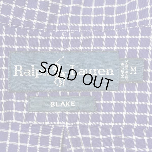画像2: 90's Polo Ralph Lauren ボタンダウンシャツ “BLAKE / Navy Graph Plaid” (2)