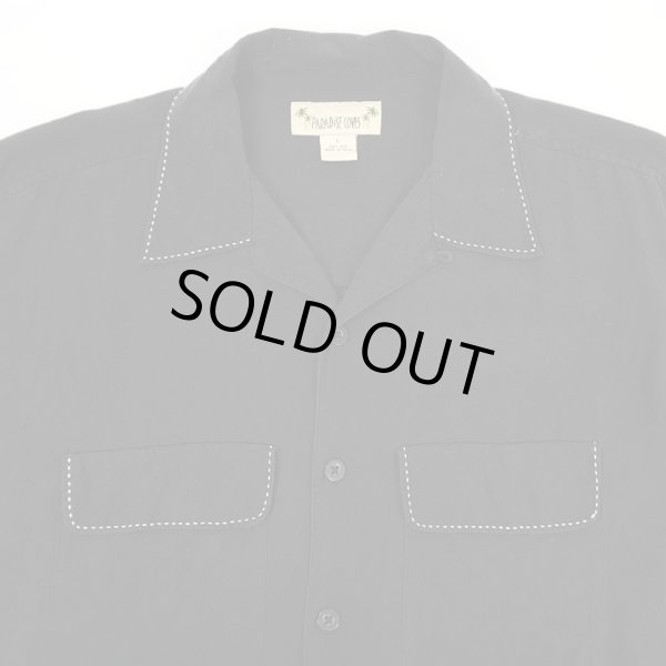 画像3: 00's PARADISE COVES S/S オープンカラー シルクシャツ "BLACK" (3)