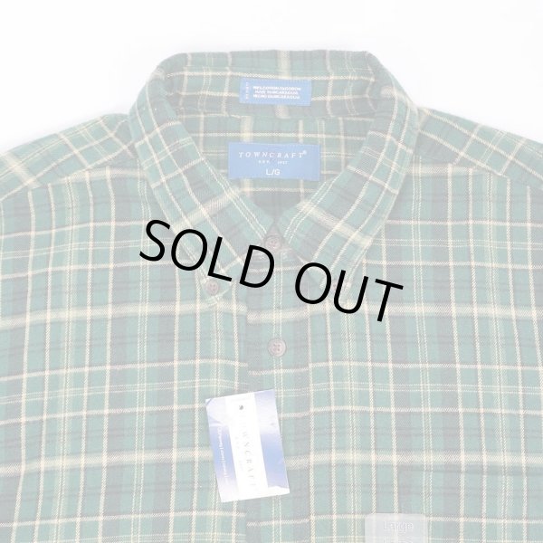 画像3: 90's TOWNCRAFT フランネル ボタンダウンシャツ "DEADSTOCK / Green Plaid" (3)