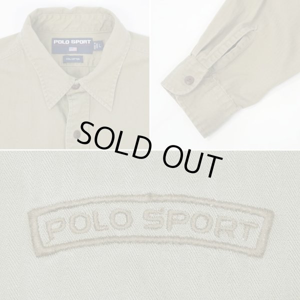 画像3: 90's POLO SPORT ヘリンボーンツイル ワークシャツ (3)
