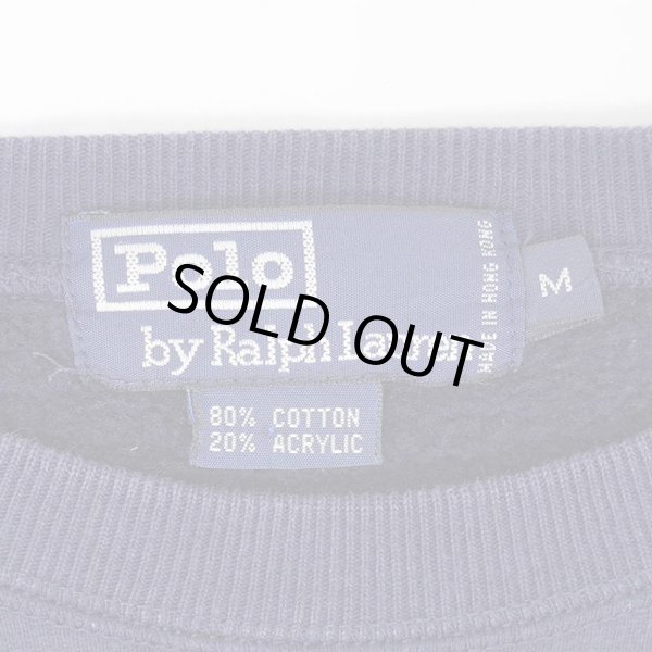 画像2: 90's Polo Ralph Lauren ロゴ刺繍 スウェット "FADE NAVY" (2)