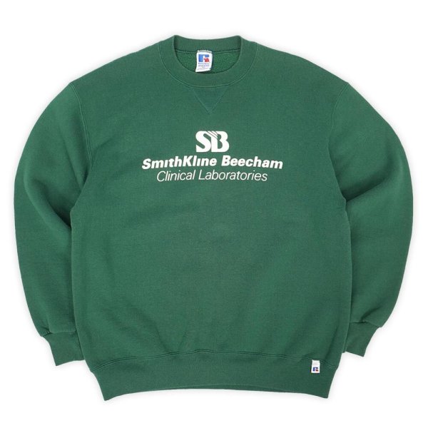 画像1: 90's Smithkline Beecham ロゴプリントスウェット "RUSSELL body / MADE IN USA" (1)