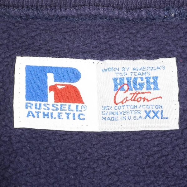画像2: 90's RUSSELL カレッジプリント スウェット "MADE IN USA / HIGH COTTON" (2)
