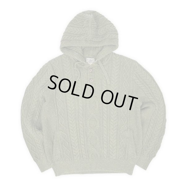 画像1: 00's L.L.Bean ネップ柄 コットンニットフーディー (1)