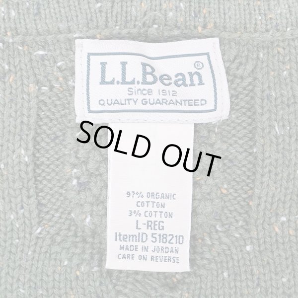 画像2: 00's L.L.Bean ネップ柄 コットンニットフーディー (2)