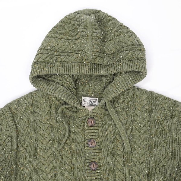 画像3: 00's L.L.Bean ネップ柄 コットンニットフーディー (3)