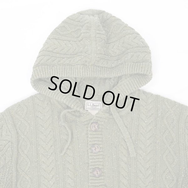 画像3: 00's L.L.Bean ネップ柄 コットンニットフーディー (3)