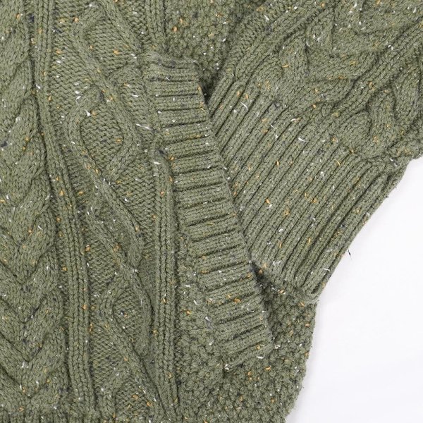 画像4: 00's L.L.Bean ネップ柄 コットンニットフーディー (4)