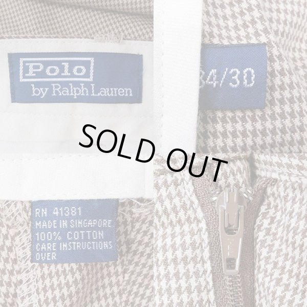 画像3: 90's Polo Ralph Lauren 2タック コットントラウザー "W34 L30 / ハウンドトゥース柄" (3)