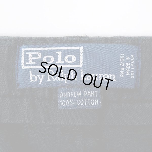 画像3: 90's Polo Ralph Lauren 2タック 太畝コーデュロイトラウザー “ANDREW PANT / BLACK” (3)