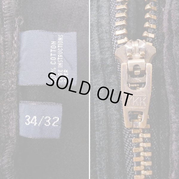 画像4: 90's Polo Ralph Lauren 2タック 太畝コーデュロイトラウザー “ANDREW PANT / BLACK” (4)