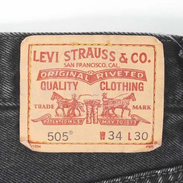 画像3: 08's Levi's 505 ブラックデニムパンツ "W34 L30" (3)