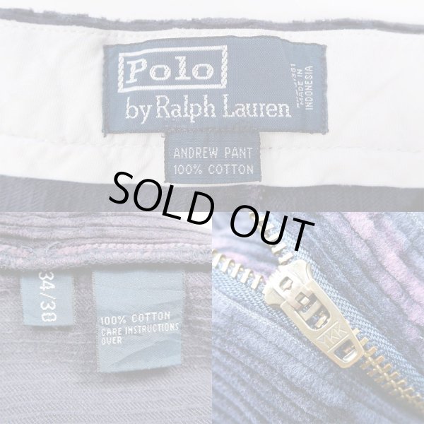 画像3: 90's Polo Ralph Lauren 太畝コーデュロイパンツ “ANDREW PANT / NAVY” (3)