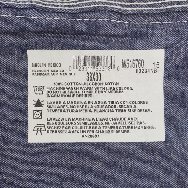 画像4: Early 00's Dickies デニムオーバーオール "Dark Indego / W38 L30" (4)