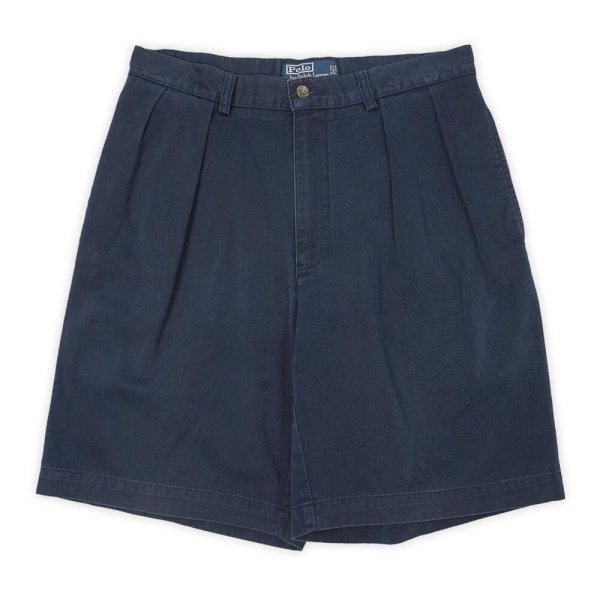 画像1: 90's Polo Ralph Lauren 2タック チノショーツ "TYLER SHORT / NAVY" (1)