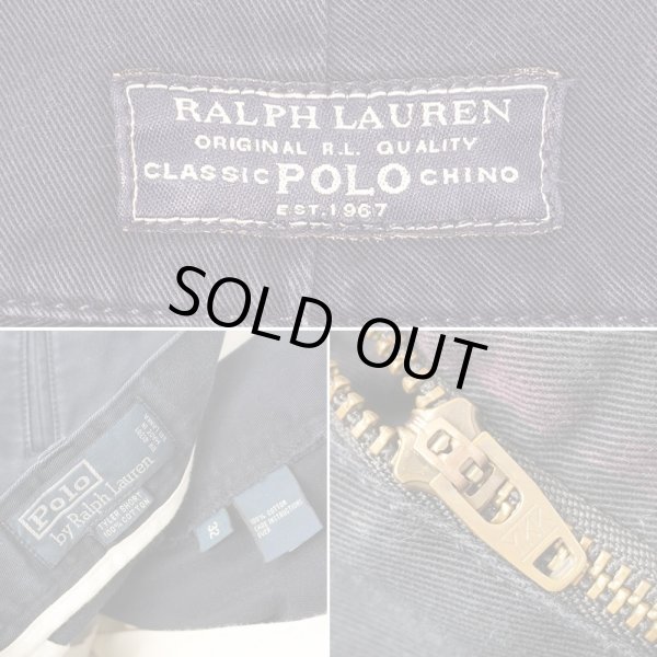 画像3: 90's Polo Ralph Lauren 2タック チノショーツ "TYLER SHORT / NAVY" (3)