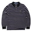 画像1: 90's Polo Ralph Lauren マルチボーダー柄 L/S ポロシャツ “MADE IN USA” (1)