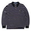 画像1: 90's Polo Ralph Lauren マルチボーダー柄 L/S ポロシャツ “MADE IN USA” (1)