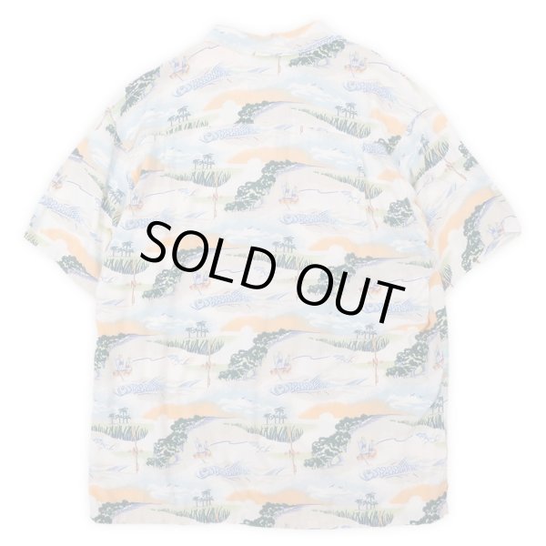 画像2: 00's Columbia 総柄 オープンカラー レーヨンシャツ (2)