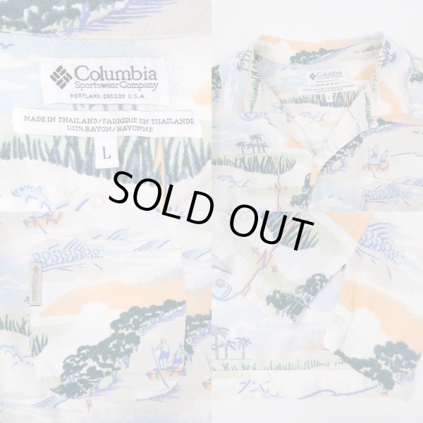 画像3: 00's Columbia 総柄 オープンカラー レーヨンシャツ (3)