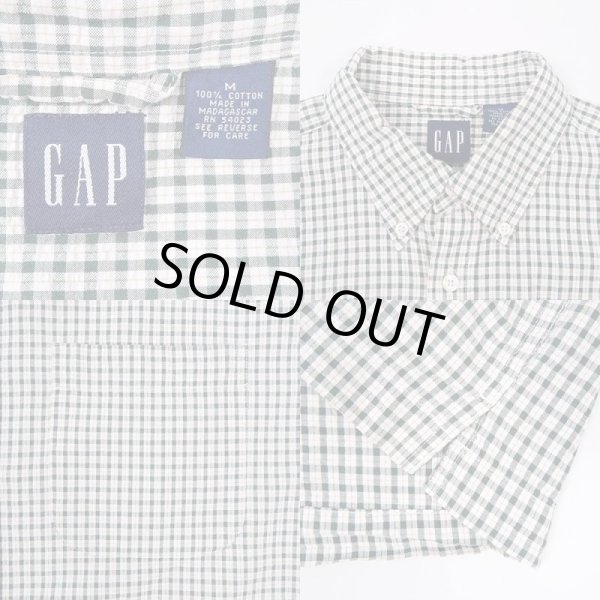 画像3: 90’s OLD GAP S/S チェック柄 ボタンダウンシャツ "Seersucker" (3)
