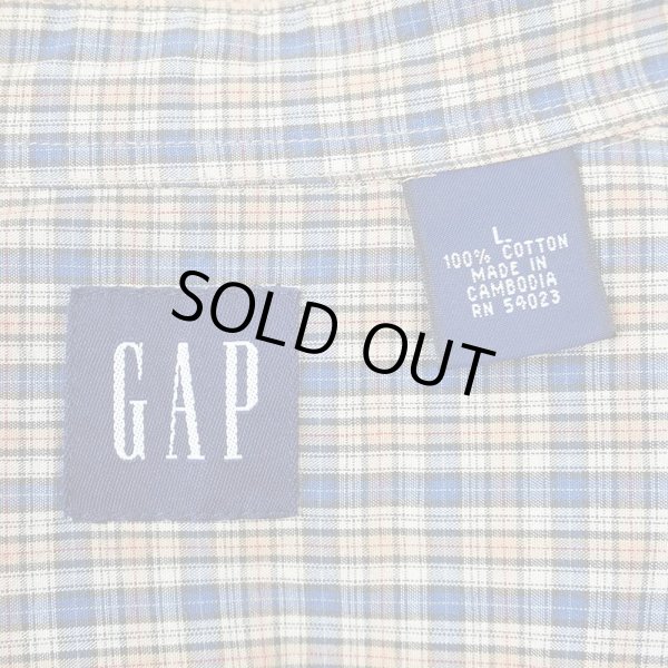 画像2: Early 00's OLD GAP マチ付き ボタンダウンシャツ (2)