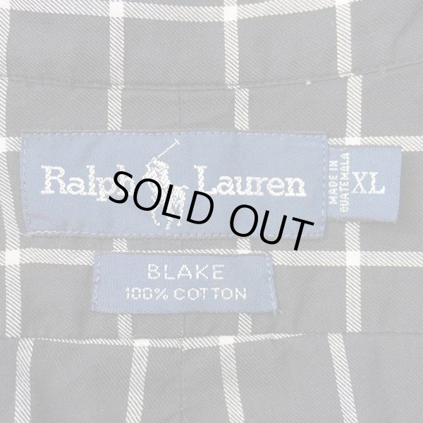 画像2: 90's Polo Ralph Lauren ボタンダウンシャツ “BLAKE / Black Graph Plaid” (2)