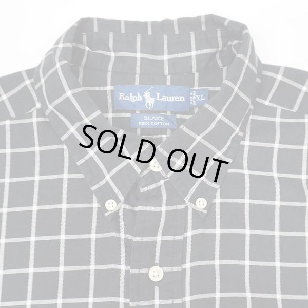 画像4: 90's Polo Ralph Lauren ボタンダウンシャツ “BLAKE / Black Graph Plaid” (4)