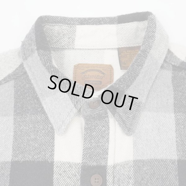 画像3: 90's ST JOHN’S BAY ブロックチェック柄 ヘビーネルシャツ “BLACK × WHITE” (3)