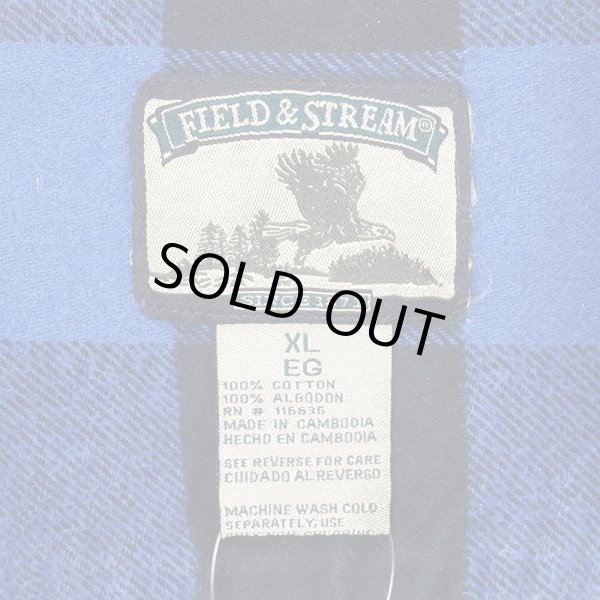 画像2: 00's Field & Stream ブロックチェック柄 ヘビーネルシャツ "Blue × Black" (2)