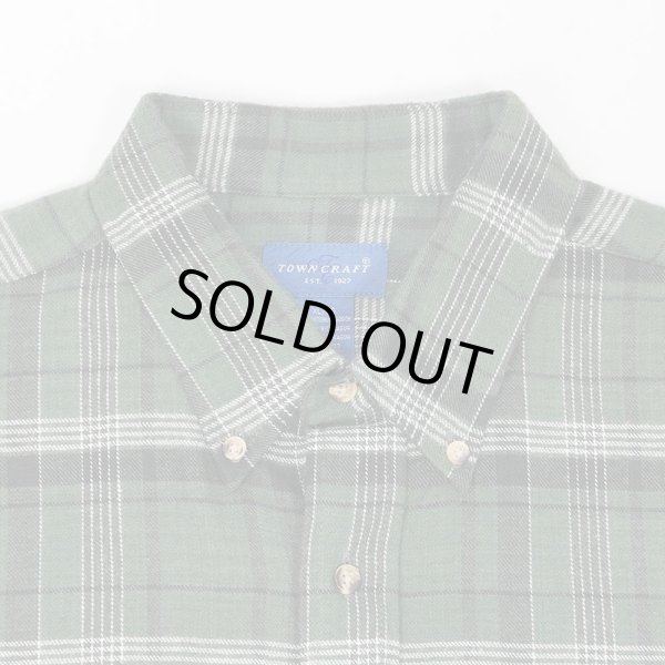 画像3: 90's TOWNCRAFT フランネル ボタンダウンシャツ "DEADSTOCK / Olive Plaid" (3)