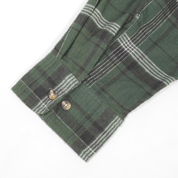 画像4: 90's TOWNCRAFT フランネル ボタンダウンシャツ "DEADSTOCK / Olive Plaid" (4)