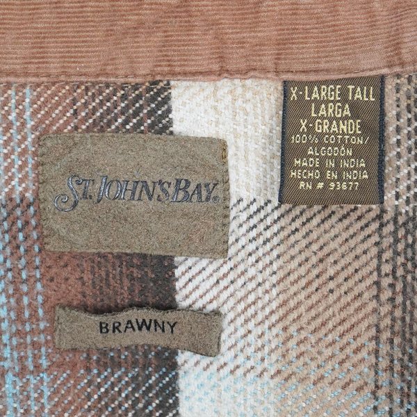 画像2: Late 90's ST JOHN'S BAY ヘビーネルシャツ “Ombre Plaid” (2)