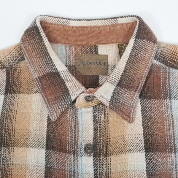 画像3: Late 90's ST JOHN'S BAY ヘビーネルシャツ “Ombre Plaid” (3)