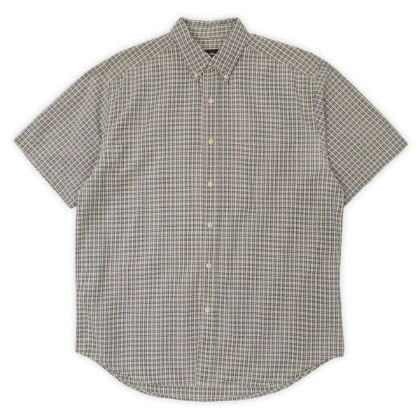画像1: 00's Eddie Bauer S/S シアサッカーボタンダウンシャツ (1)