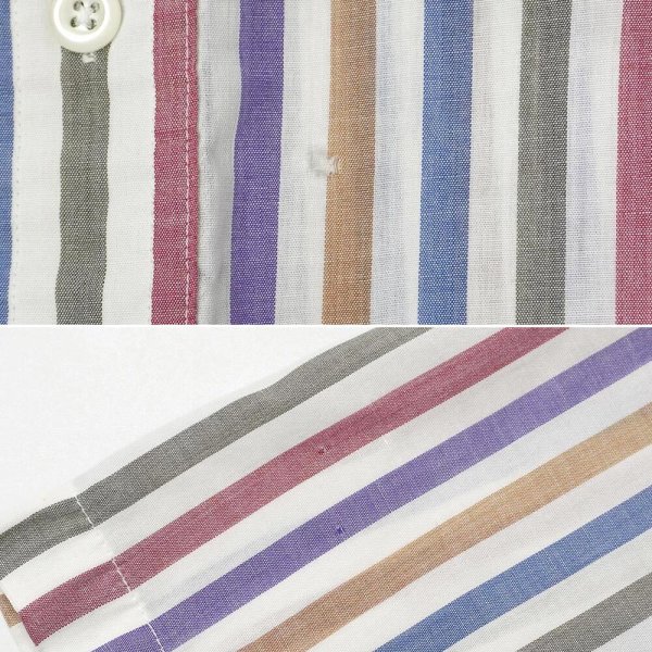 画像4: 90's VAN HEUSEN マルチストライプ柄 S/S レギュラーカラーシャツ (4)