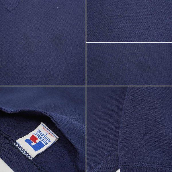 画像4: 90's RUSSELL 前V ブランクスウェット "NAVY / MADE IN USA" (4)