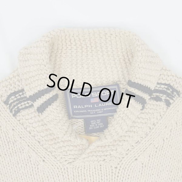 画像4: 90's POLO SPORT ショールカラーニット "SILK 100%" (4)