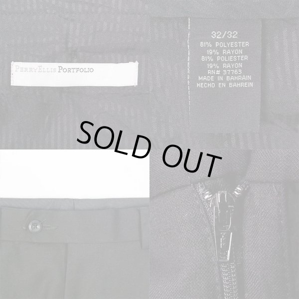 画像3: 00's PERRY ELLIS 2タック スラックス "BLACK" (3)