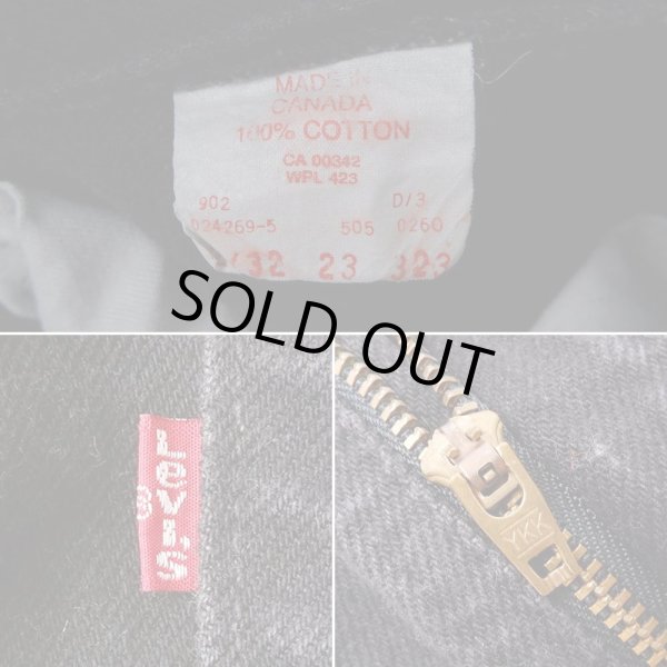 画像4: 90's Levi's 505 ブラックデニムパンツ "MADE IN CANADA / W32 L32" (4)