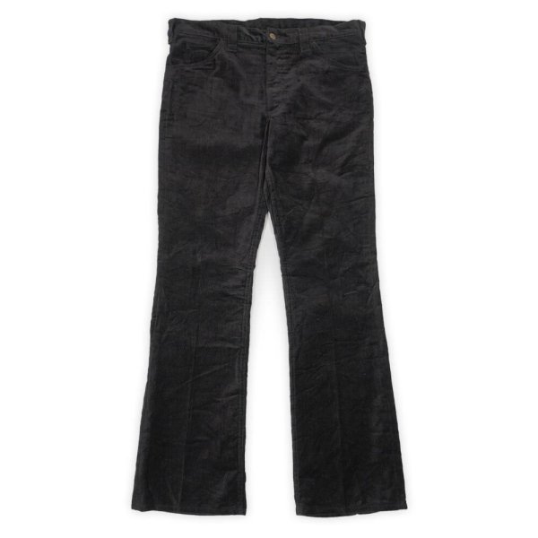 画像1: 70's Lee Leens ベルベットフレアパンツ "BLACK" (1)