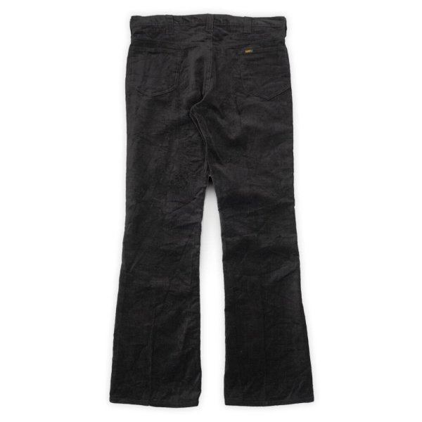 画像2: 70's Lee Leens ベルベットフレアパンツ "BLACK" (2)