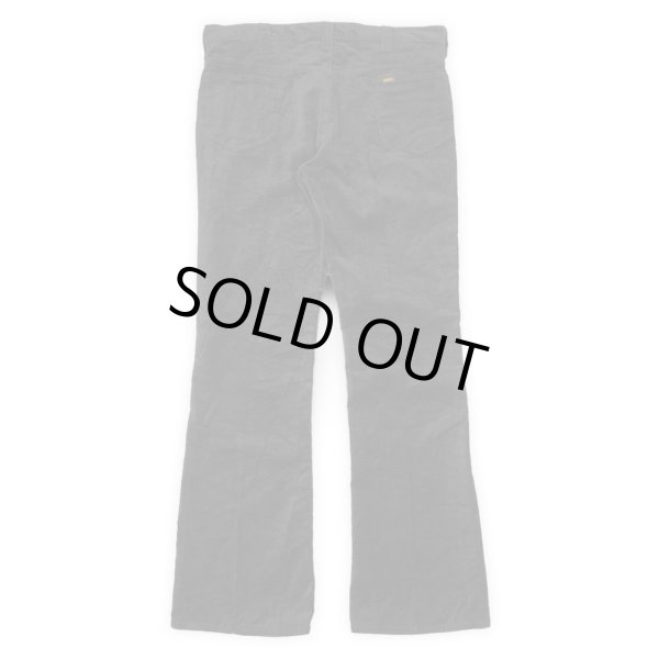 画像2: 70's Lee Leens ベルベットフレアパンツ "BLACK" (2)