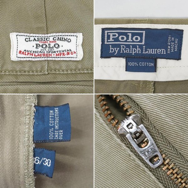 画像3: 90's Polo Ralph Lauren ノータック チノトラウザー “W36 L30” (3)