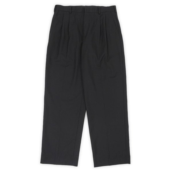 画像1: 00's LANDS' END 2タック サマーウールトラウザー "BLACK" (1)