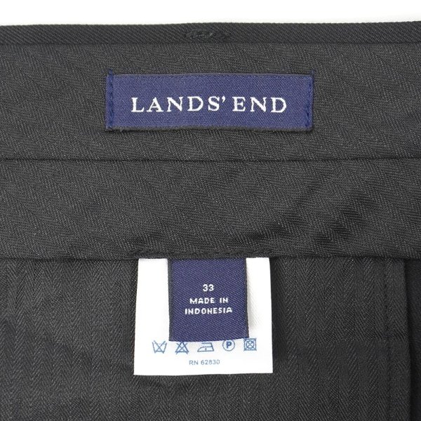画像3: 00's LANDS' END 2タック サマーウールトラウザー "BLACK" (3)