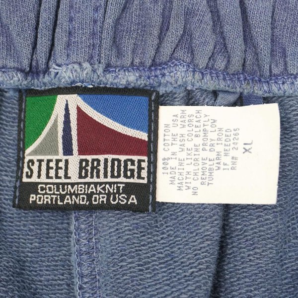 画像3: 90's STEEL BRIDGE フレンチテリー ショーツ "FADE BLUE / MADE IN USA / DEADSTOCK" (3)