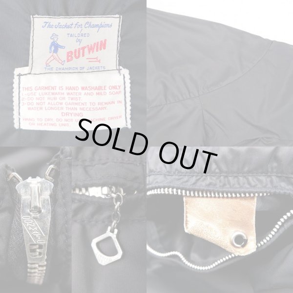 画像3: 50-60's BUTWIN キャップショルダー ナイロンアノラック "BLACK" (3)