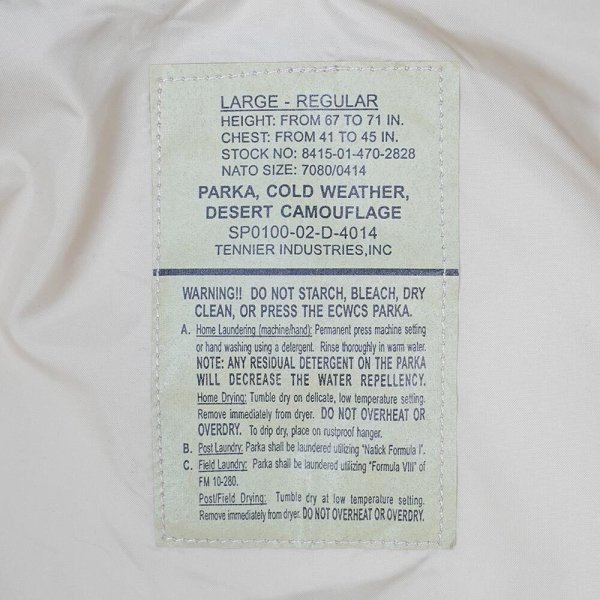 画像2: 00's US.ARMY ECWCS 3C デザートカモ柄 GORE-TEX PARKA "DEADSTOCK / LARGE-REGULAR" (2)