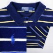 画像3: 90's Polo Ralph Lauren マルチボーダー柄 ポロシャツ “NAVY BASE” (3)